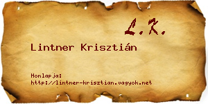 Lintner Krisztián névjegykártya